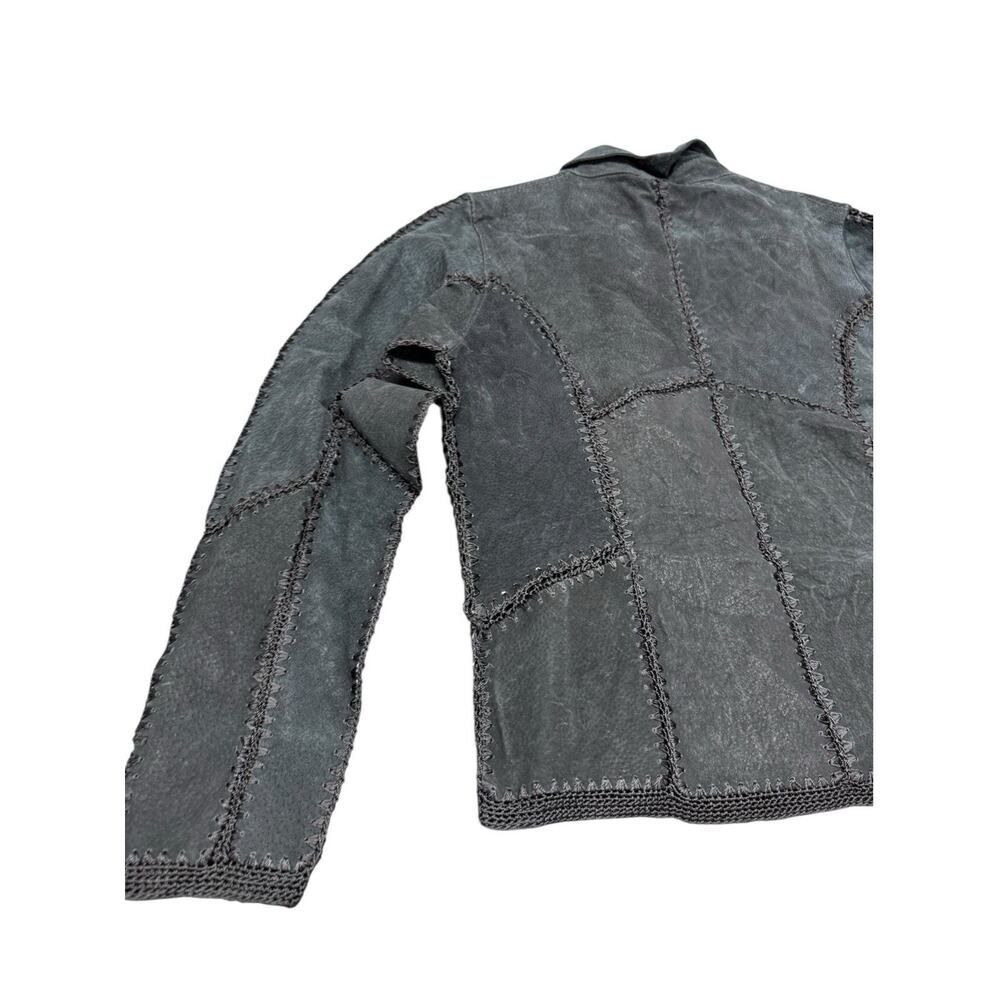 Vintage Selene Sport Suede Patchwork Jacket Black Leather Boho Western S - Picture 10 of 14
